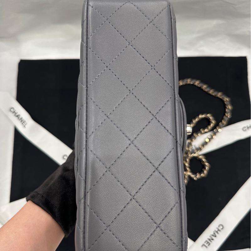 香奈兒 Chanel 23k logo 手柄 cf mini handle 高級灰-6