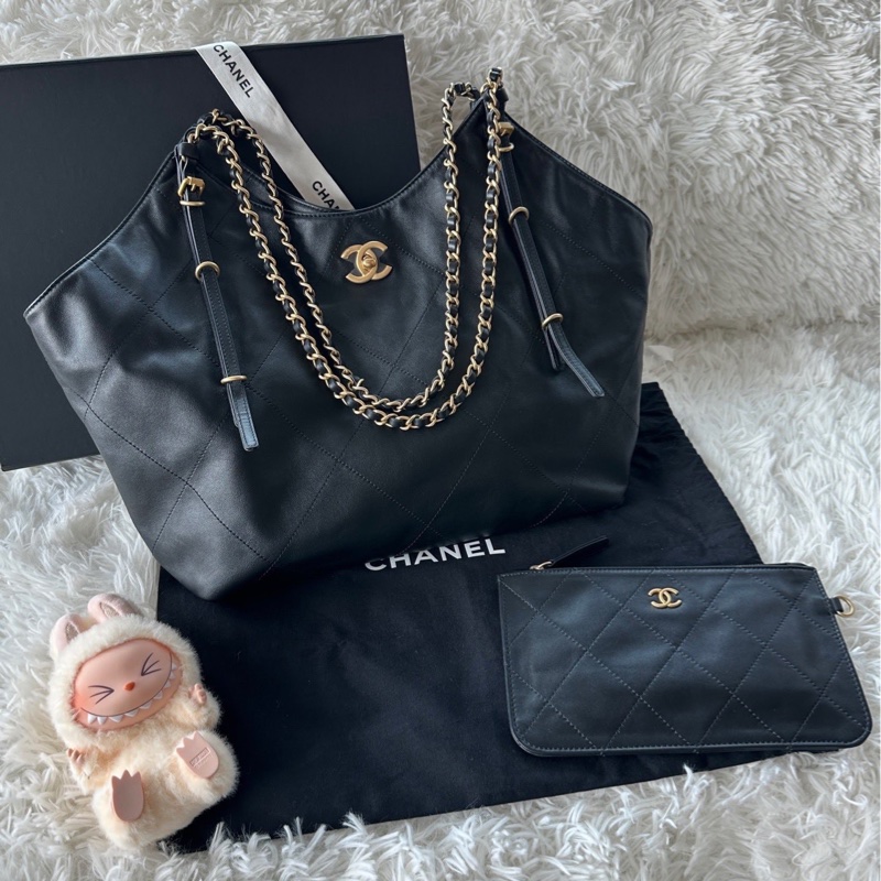 香奈兒 chanel 25s 權志龍 大號 tote 權志龍同款 大托特 購物袋 黑金-1
