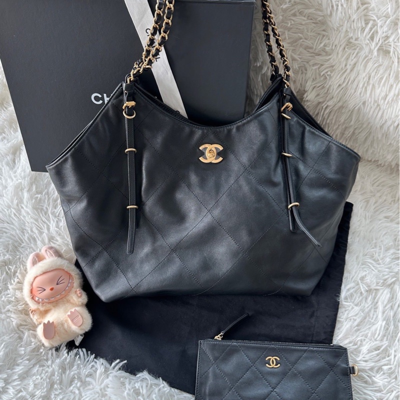 香奈兒 chanel 25s 權志龍 大號 tote 權志龍同款 大托特 購物袋 黑金-2
