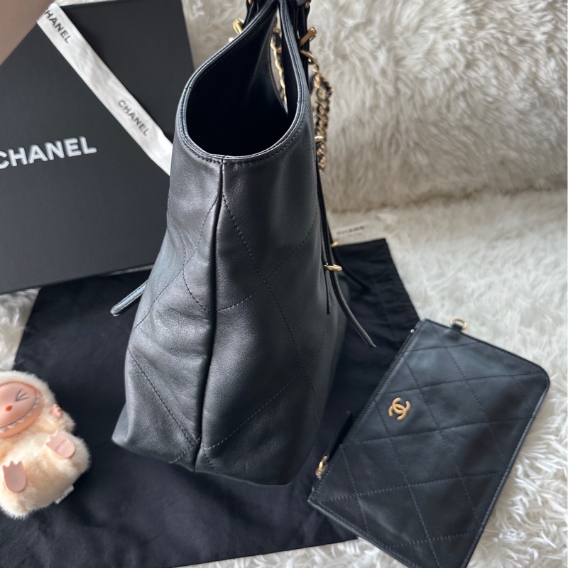 香奈兒 chanel 25s 權志龍 大號 tote 權志龍同款 大托特 購物袋 黑金-3