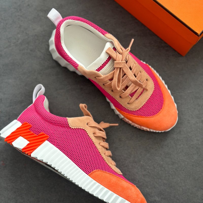 全新🩷 Hermès 愛馬仕 Bouncing 粉色球鞋-4