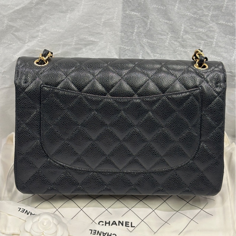Chanel cf Jumbo 荔枝牛皮 可斜挎單肩-3