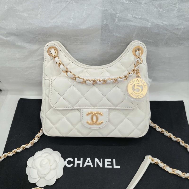 Chanel 25s 小號 天貓精靈 白色單肩斜挎手提包-0