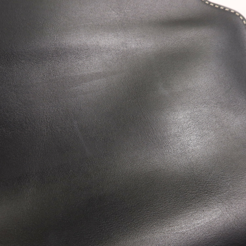 HERMES Sombrero皮革Roulis 23銀扣肩背袋Noir-14