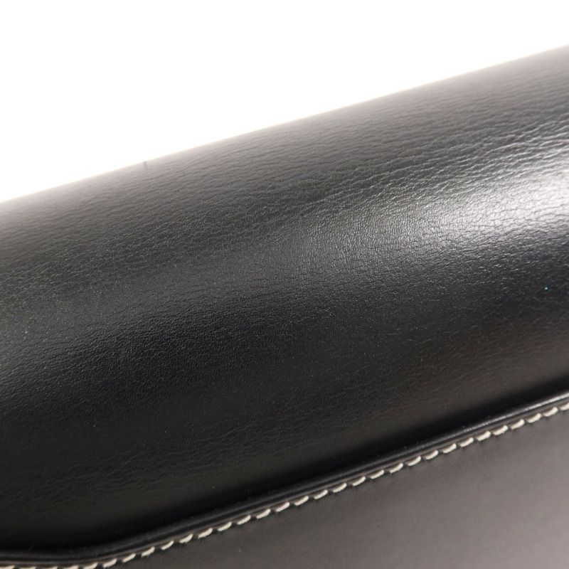 HERMES Sombrero皮革Roulis 23銀扣肩背袋Noir-18