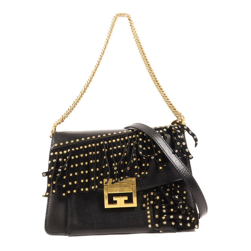 GIVENCHY 皮革Shoulder Bag金扣手挽肩背兩用袋-0