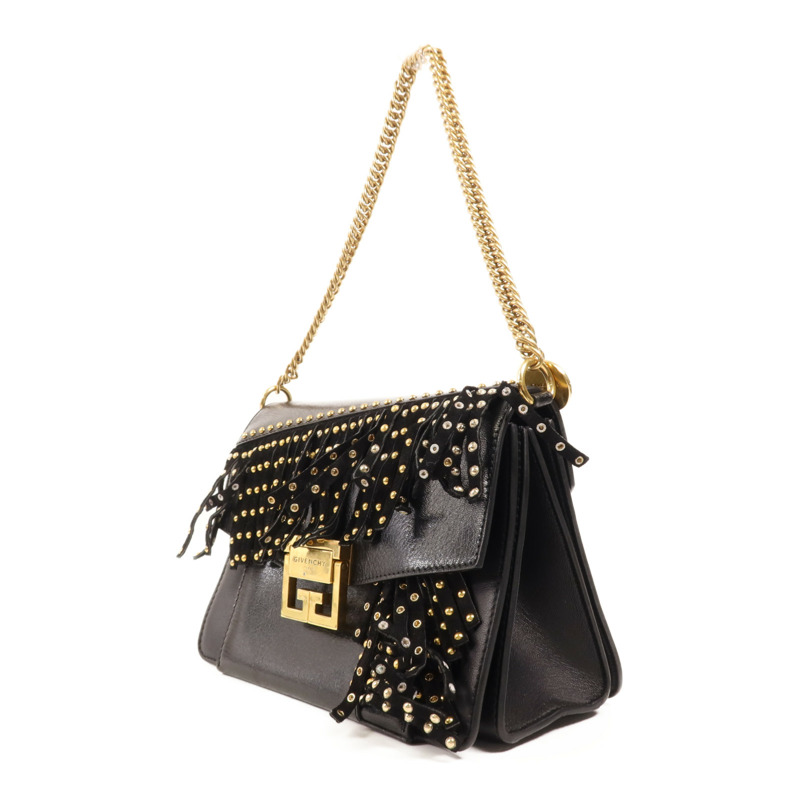 GIVENCHY 皮革Shoulder Bag金扣手挽肩背兩用袋-2