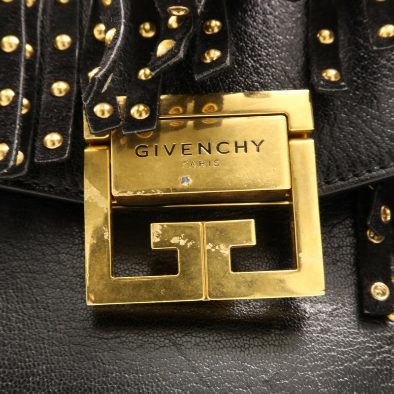 GIVENCHY 皮革Shoulder Bag金扣手挽肩背兩用袋-16