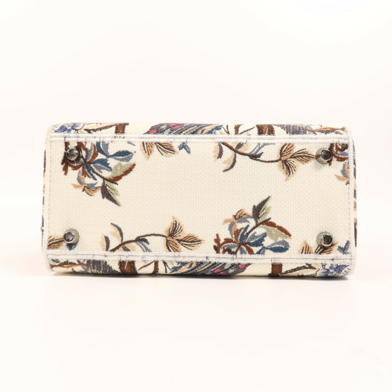 Dior 帆布Lady Dior Medium銀扣手挽肩背兩用袋-3