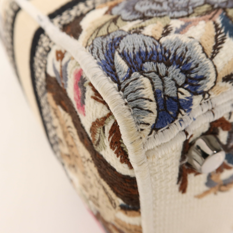 Dior 帆布Lady Dior Medium銀扣手挽肩背兩用袋-6