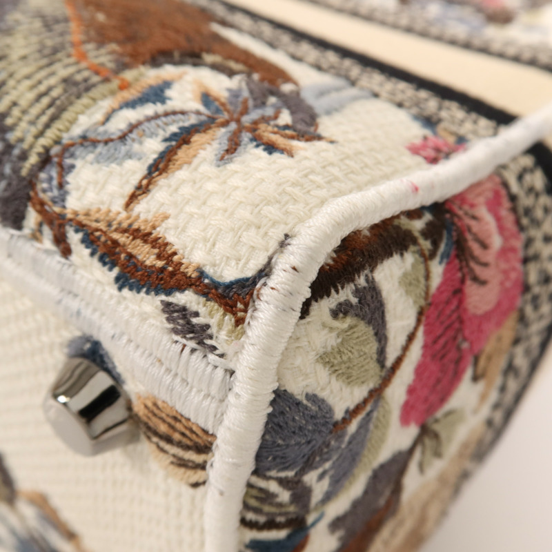 Dior 帆布Lady Dior Medium銀扣手挽肩背兩用袋-7