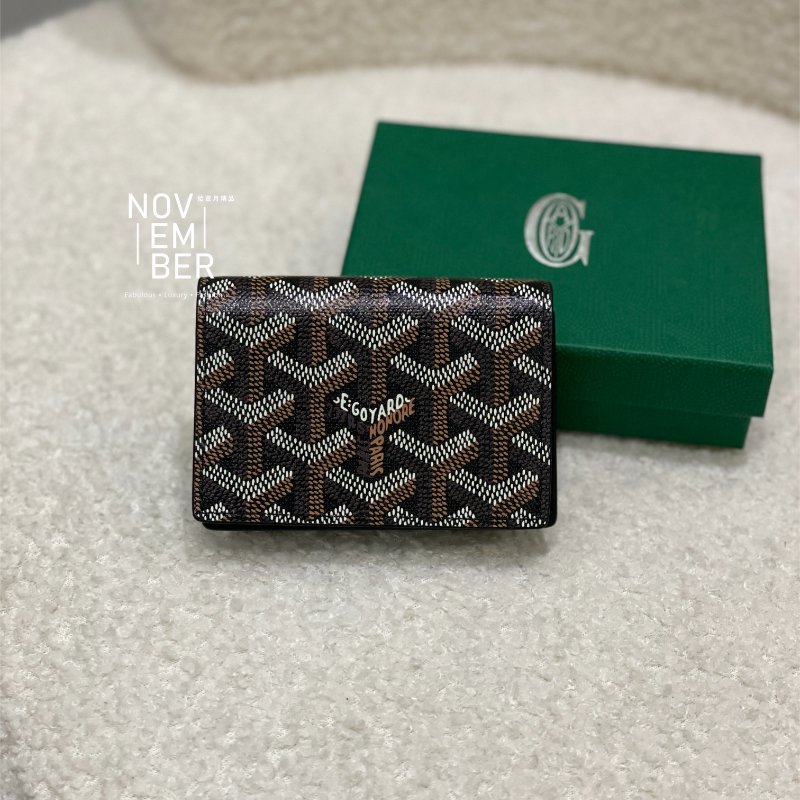 全新🤎 Goyard 戈雅 黑咖對開卡包-0