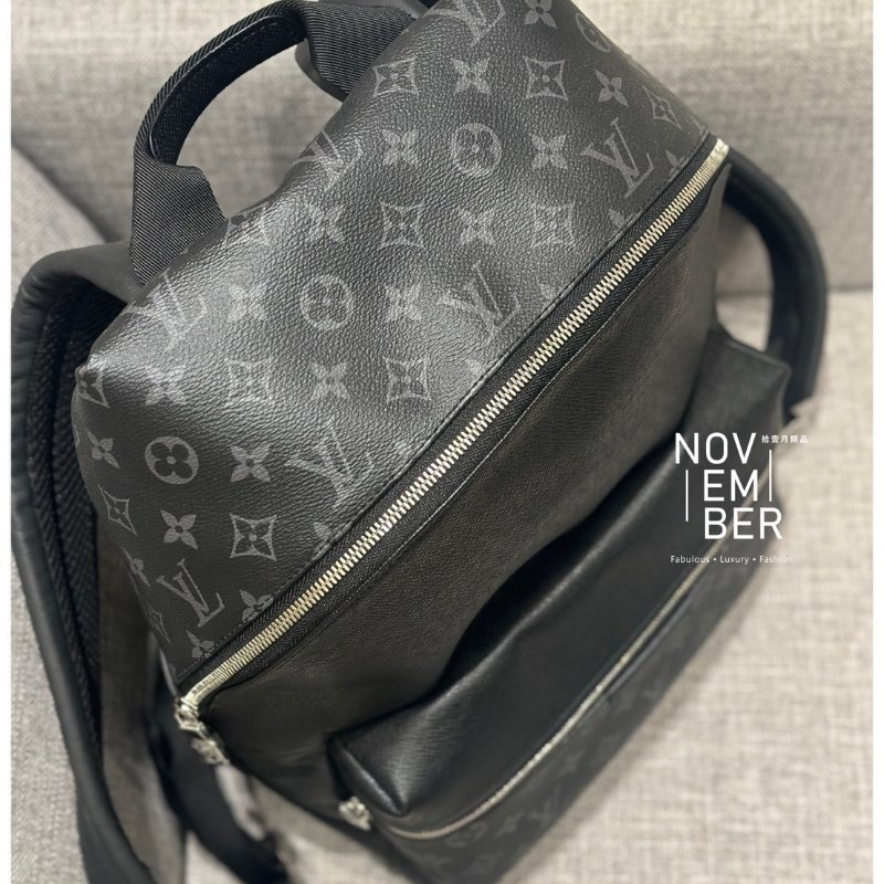 全新🖤 Louis Vuitton 路易威登 黑色老花拼皮後背包-1