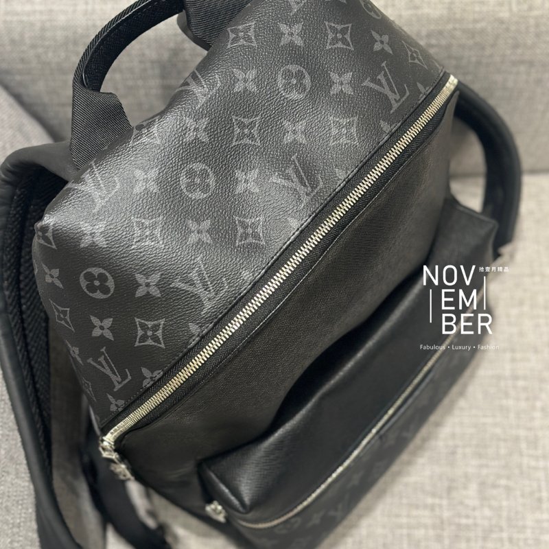 全新🖤 Louis Vuitton 路易威登 黑色老花拼皮後背包-3
