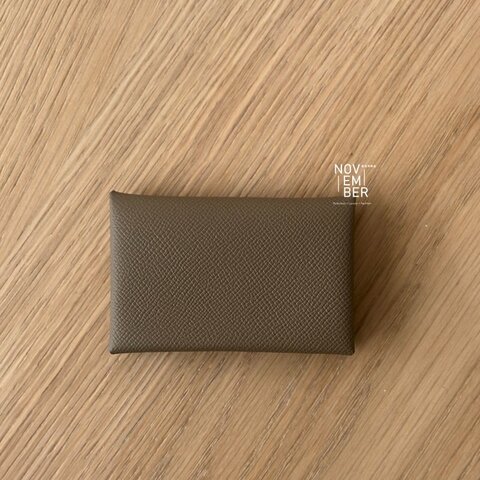 全新🤎 Hermès 愛馬仕 Calvi 卡包 大象灰