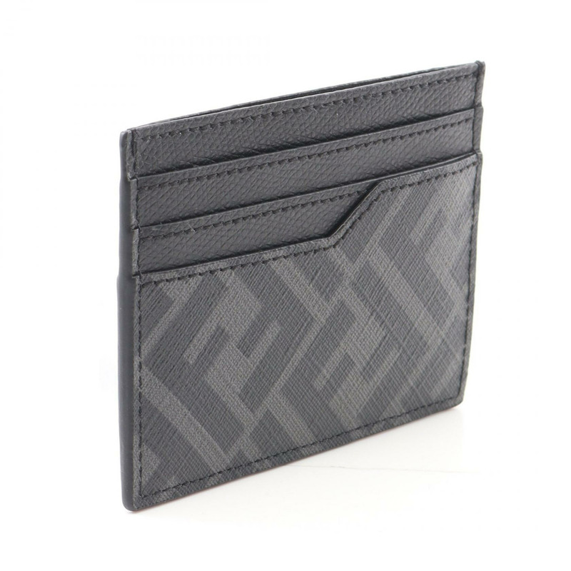 FENDI Zucca 卡包 7M0333AJJ5F0GXN 皮革 PVC 黑色 灰色 全新 男士-1