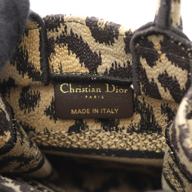 Christian Dior BOOK TOTE 迷你手機肩背包帆布米色黑色二手-3