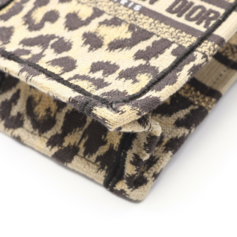 Christian Dior BOOK TOTE 迷你手機肩背包帆布米色黑色二手-4