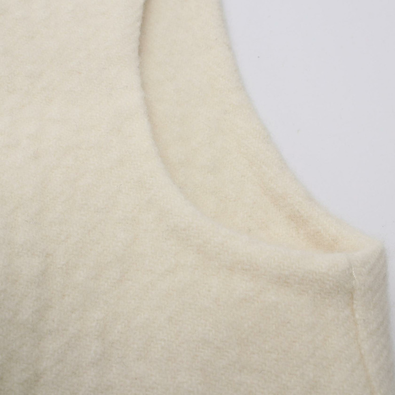 PRADA 水洗斜紋迷你洋裝 P3K49E 羊毛米色 #38S 二手女款-7