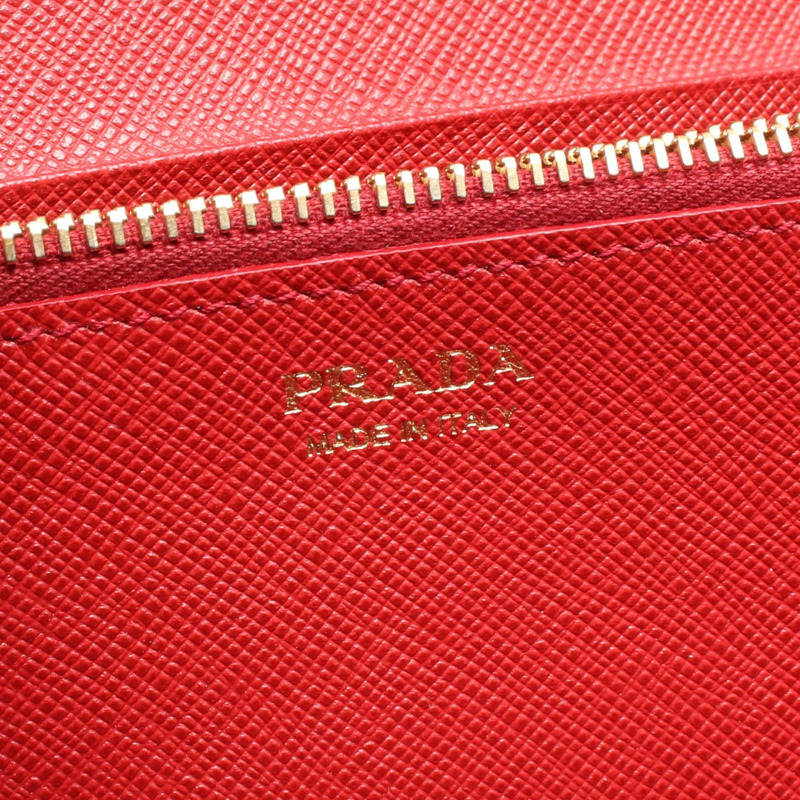 PRADA SAFFIANO MULTIC 雙折皮夾 1MH132 皮革 米色 二手 女士-3