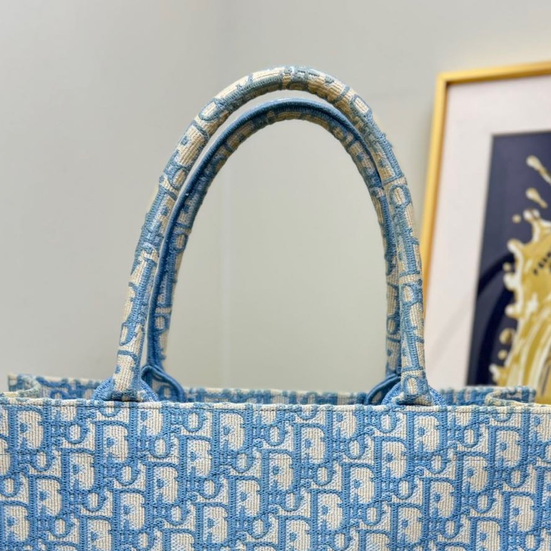 Dior迪奧 tote 托特中號 新款 矢車菊藍老花-2