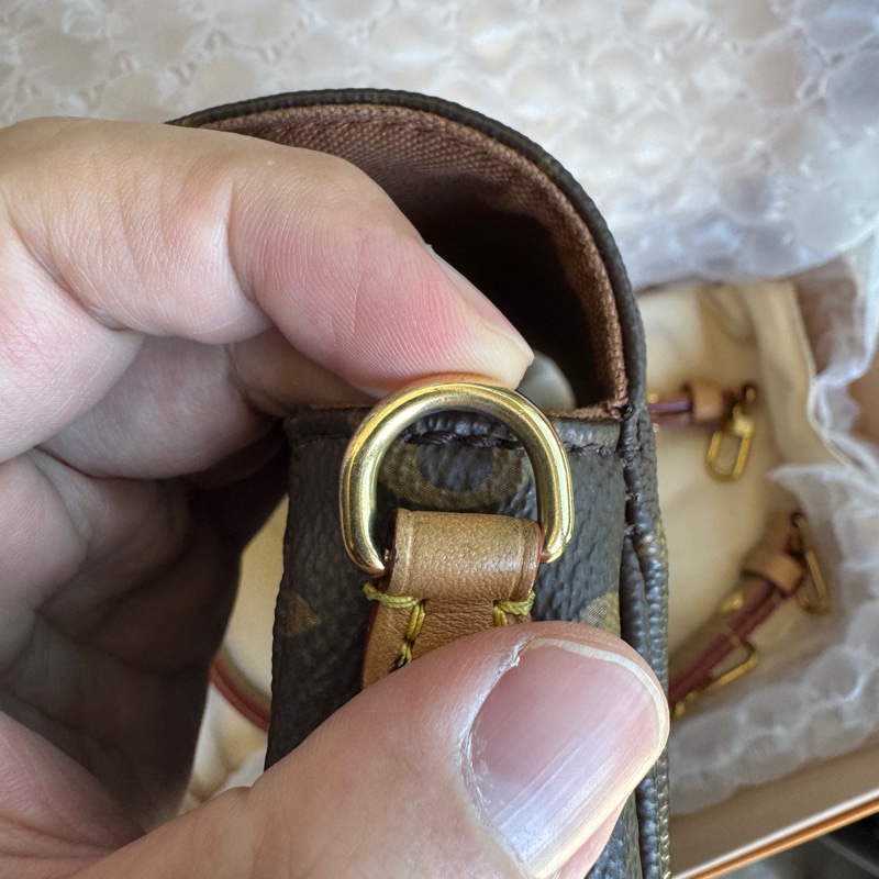 LOUIS VUITTON IVY 经典老花印花链条 涂层帆布 法棍 包腋下包手提单肩包 女款 老花棕色-13