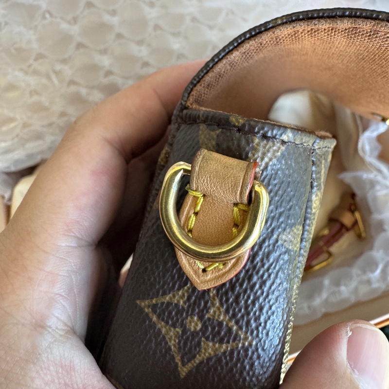 LOUIS VUITTON IVY 经典老花印花链条 涂层帆布 法棍 包腋下包手提单肩包 女款 老花棕色-14