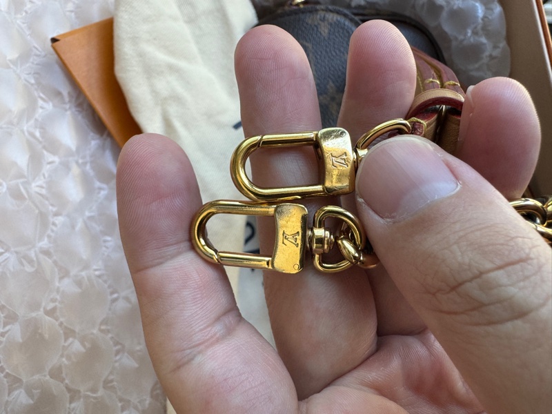 LOUIS VUITTON IVY 经典老花印花链条 涂层帆布 法棍 包腋下包手提单肩包 女款 老花棕色-19