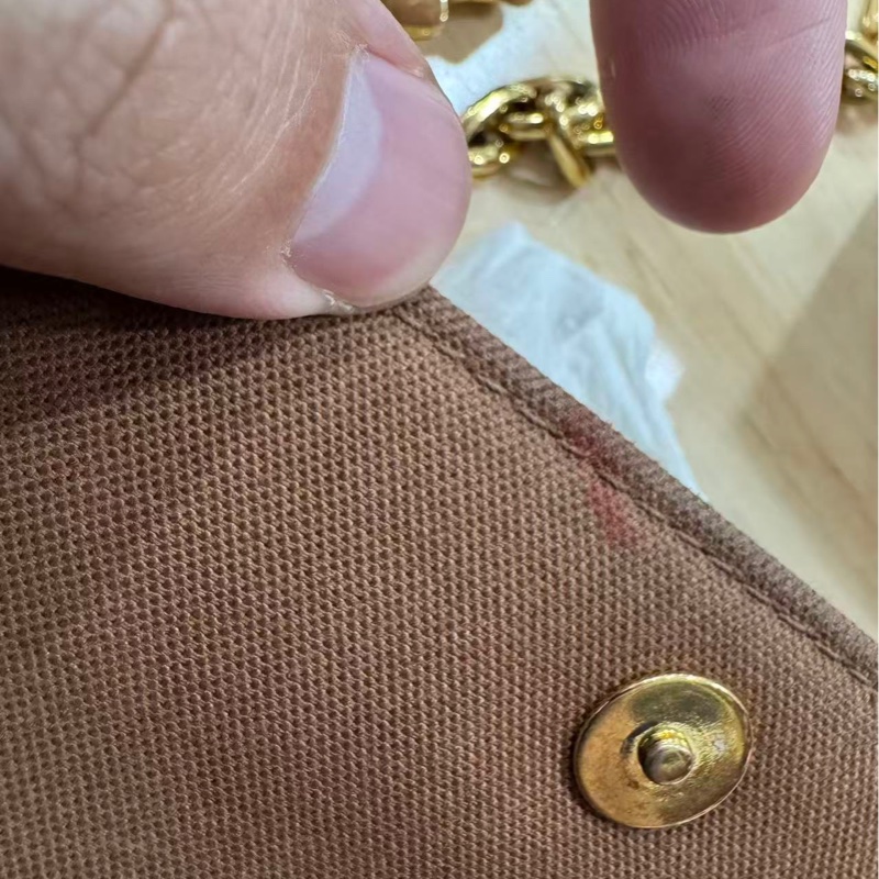 LOUIS VUITTON IVY 经典老花印花链条 涂层帆布 法棍 包腋下包手提单肩包 女款 老花棕色-20