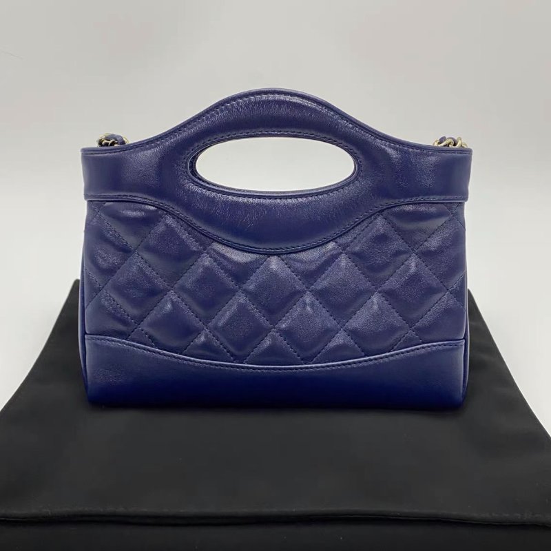CHANEL 25K藍色31bag nano手提肩背斜背包20*17*3.5 全新閒置配件塵袋購證-1
