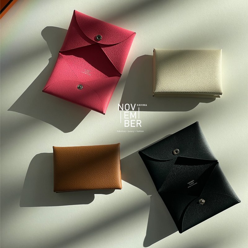 全新🤍 Hermès 愛馬仕 Calvi Duo 卡包 冰川白-3