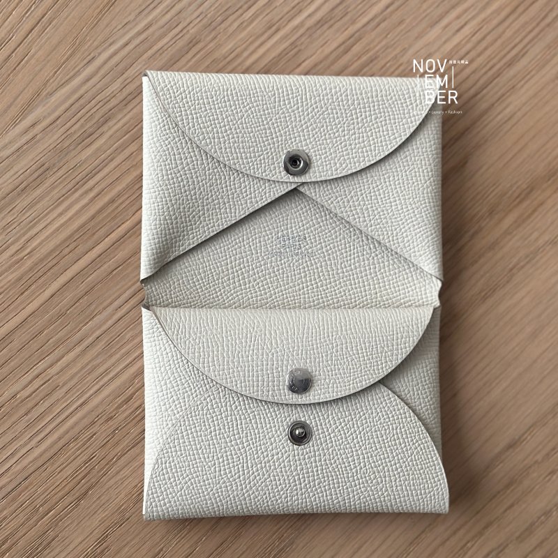 全新🤍 Hermès 愛馬仕 Calvi Duo 卡包 冰川白-4