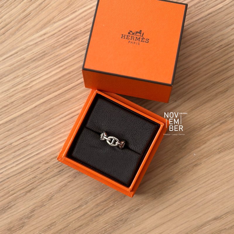 全新✨ Hermes 愛馬仕 925銀 豬鼻戒指-3