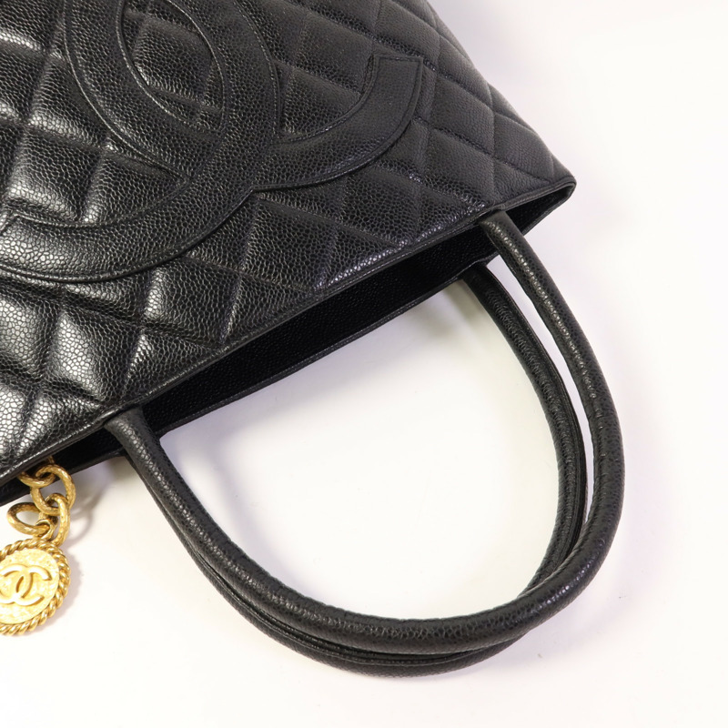 CHANEL 牛皮皮革Vintage Tote Bag金扣手挽袋-4