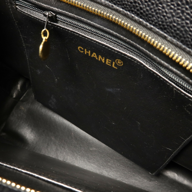 CHANEL 牛皮皮革Vintage Tote Bag金扣手挽袋-15