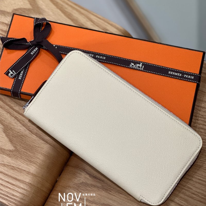 全新🤍 Hermès 愛馬仕 白色絲巾長夾-1