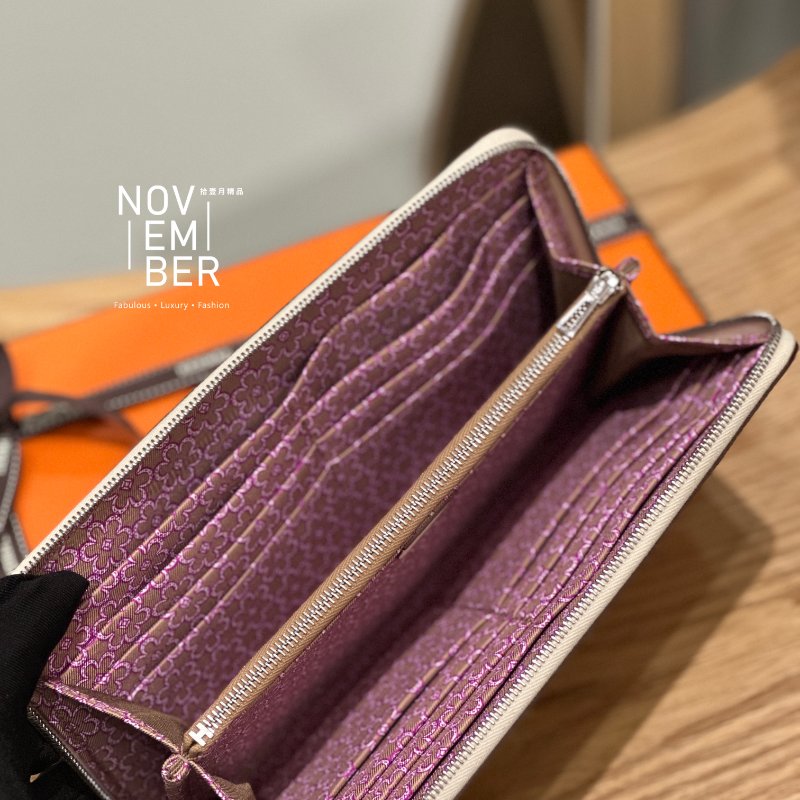 全新🤍 Hermès 愛馬仕 白色絲巾長夾-2