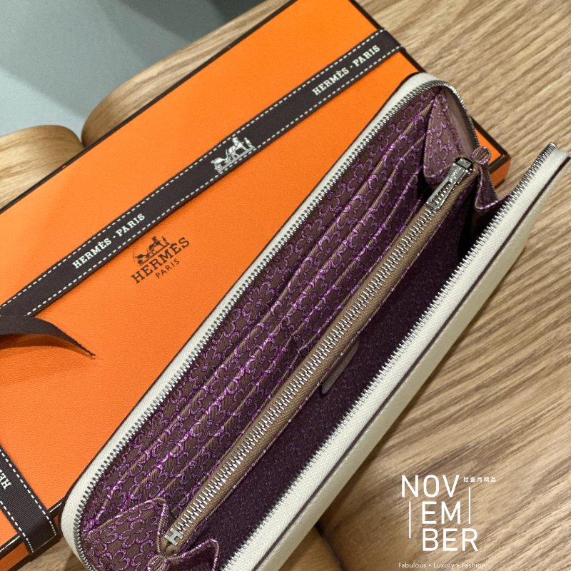 全新🤍 Hermès 愛馬仕 白色絲巾長夾-3