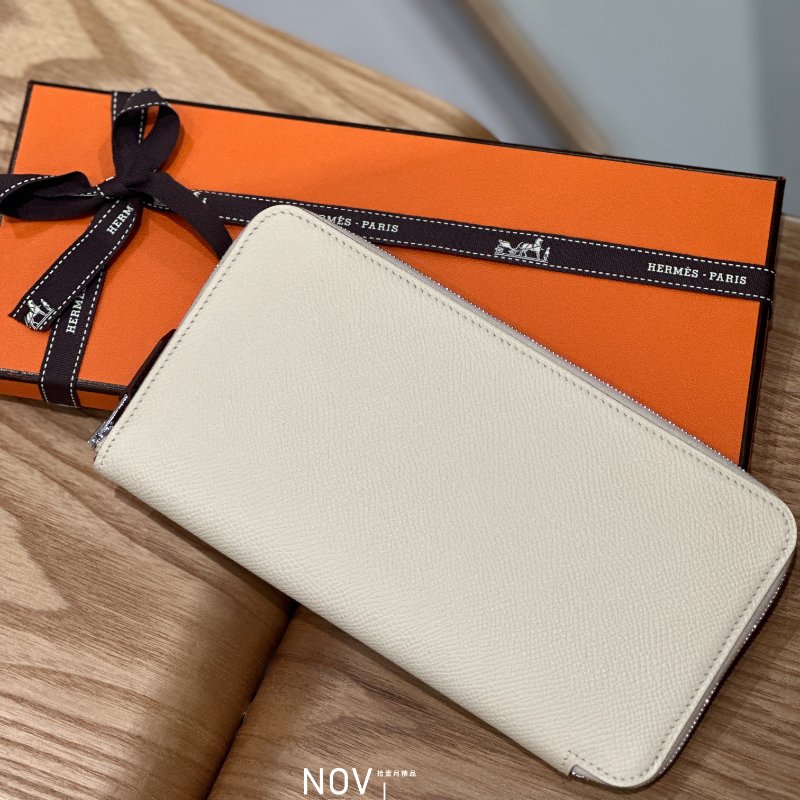 全新🤍 Hermès 愛馬仕 白色絲巾長夾-5