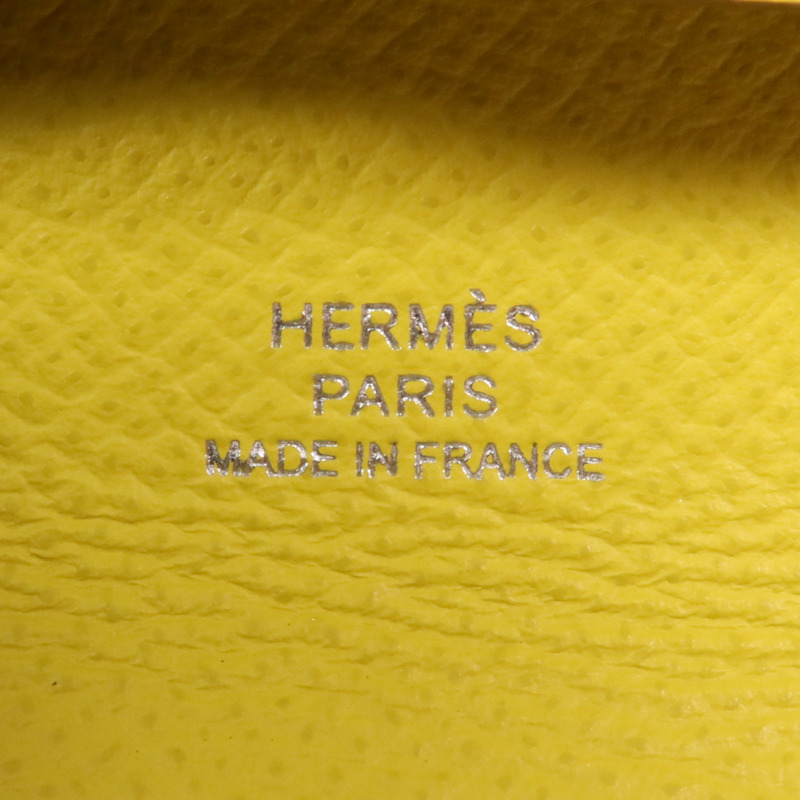 HERMES Epsom皮革Calvi Duo銀扣零錢包-5