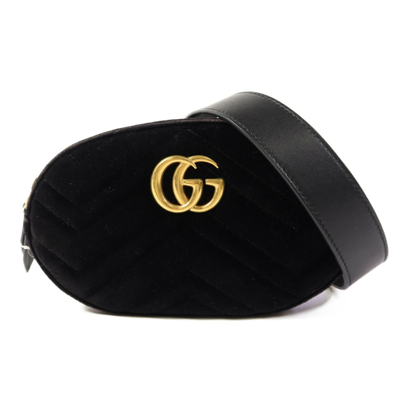 GUCCI 天鵝絨Waist Bag金扣腰包-0
