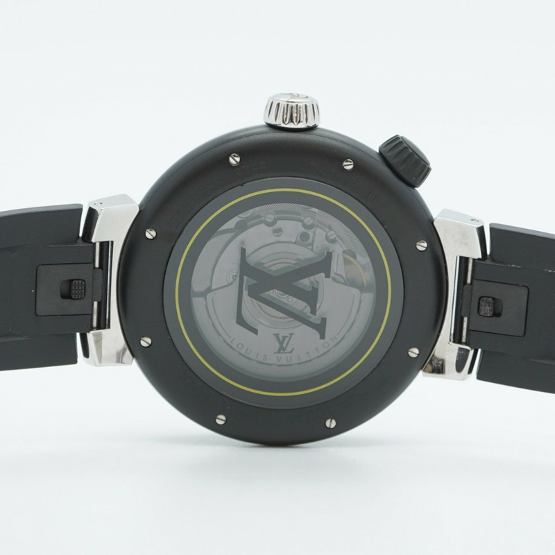 Louis Vuitton Tambour QA122 男士黑色錶盤手錶-5