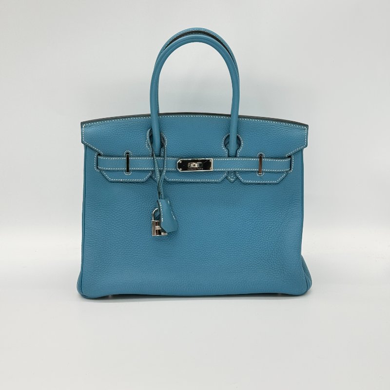 HERMES 愛馬仕 Birkin30 BK30 牛仔藍 Togo牛皮 手提包-1