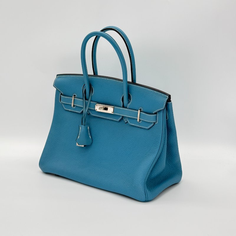 HERMES 愛馬仕 Birkin30 BK30 牛仔藍 Togo牛皮 手提包-2