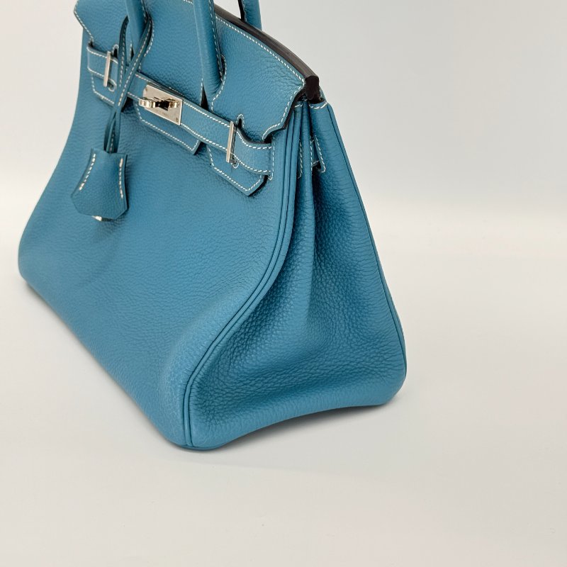 HERMES 愛馬仕 Birkin30 BK30 牛仔藍 Togo牛皮 手提包-5