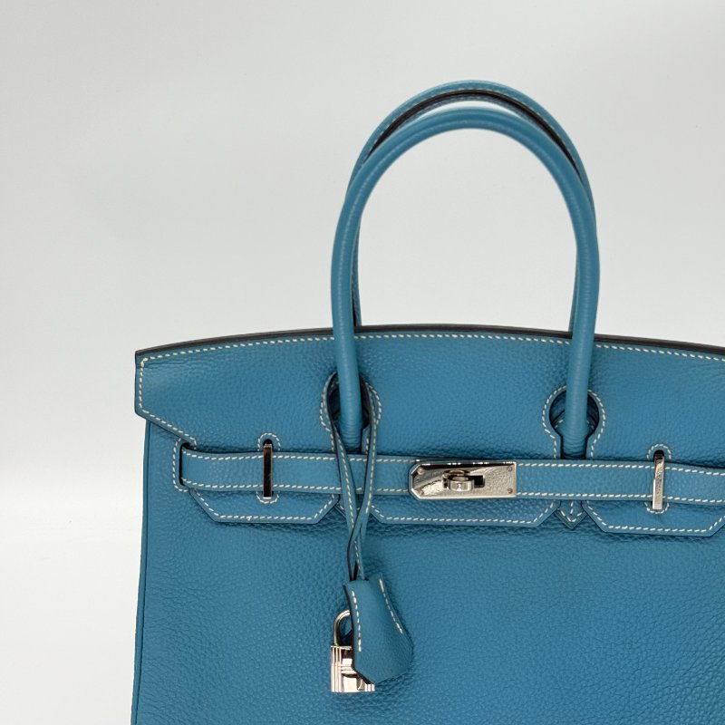 HERMES 愛馬仕 Birkin30 BK30 牛仔藍 Togo牛皮 手提包-6