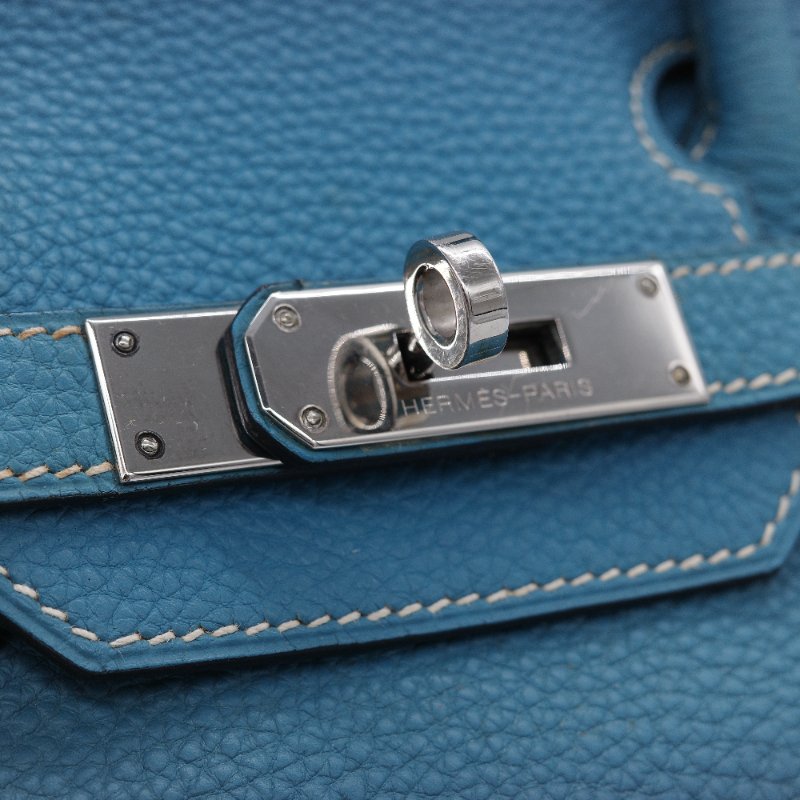 (品況超級美♥️原始狀態)Hermès 愛馬仕 Birkin30 BK30 牛仔藍 Togo 牛皮 手提包 鉑金包 2006 年-15