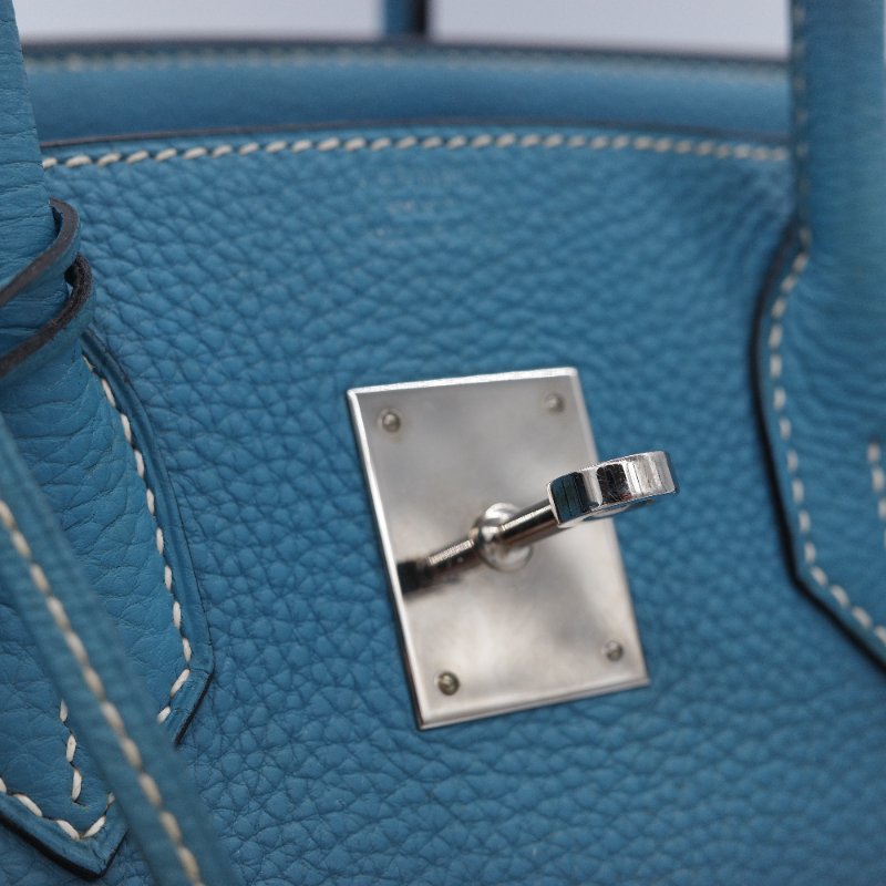 (品況超級美♥️原始狀態)Hermès 愛馬仕 Birkin30 BK30 牛仔藍 Togo 牛皮 手提包 鉑金包 2006 年-16