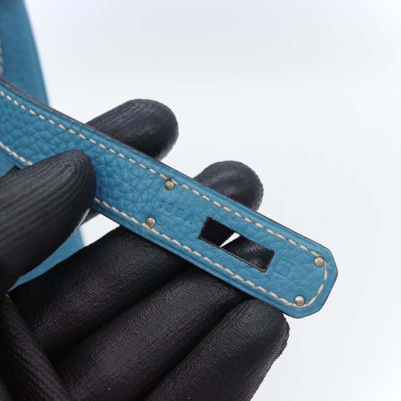 (品況超級美♥️原始狀態)Hermès 愛馬仕 Birkin30 BK30 牛仔藍 Togo 牛皮 手提包 鉑金包 2006 年-23