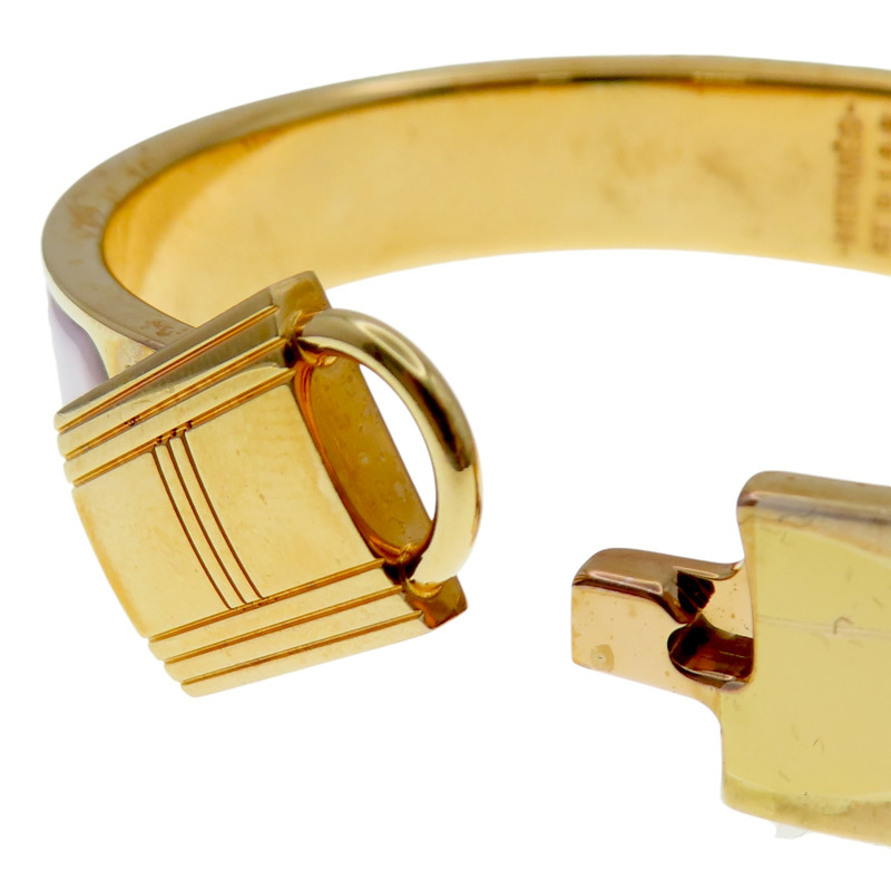 粉色琺瑯 鍍金 Clic Cadena 手環【HERMES 愛馬仕】-4